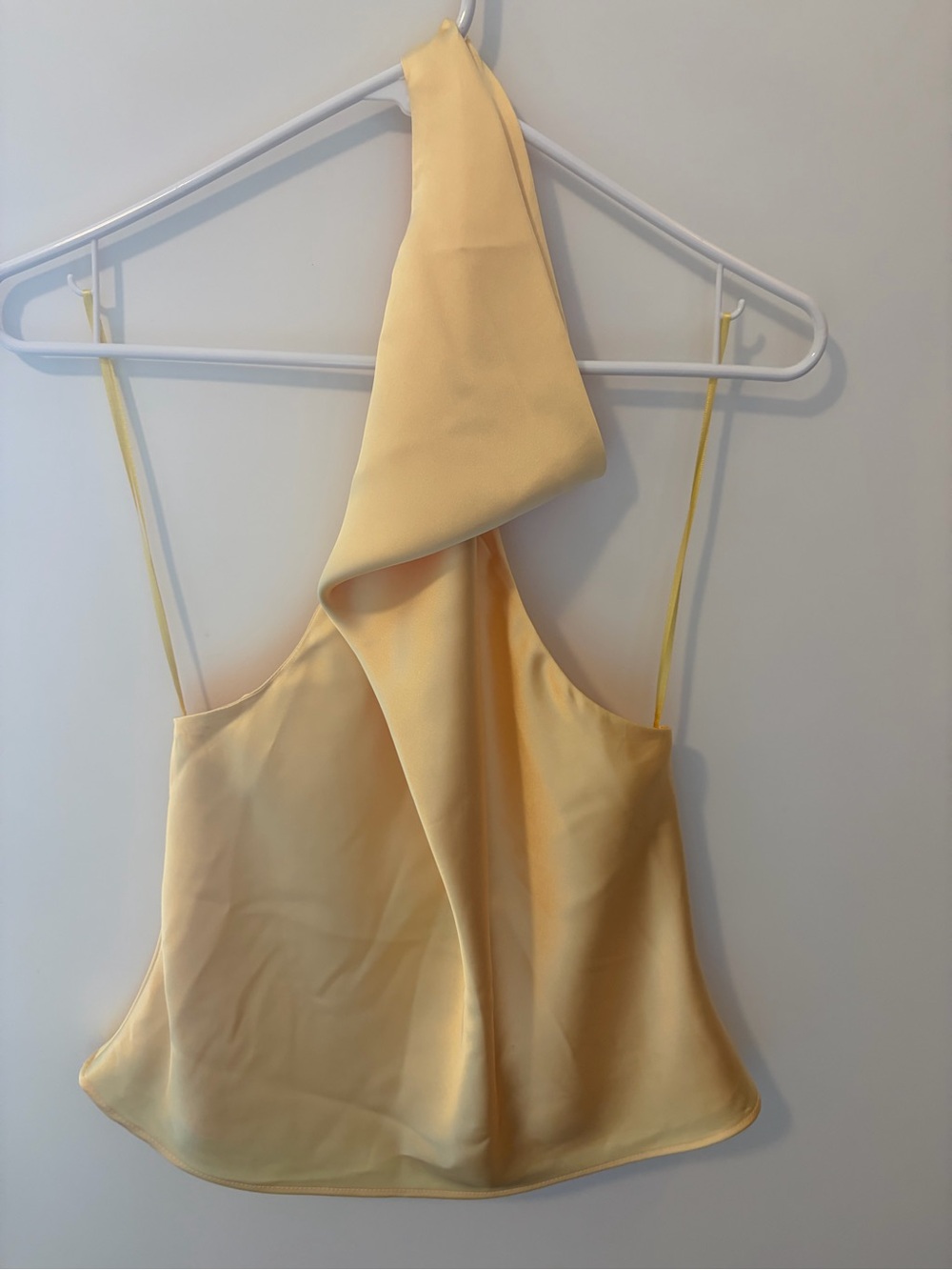Zara Yellow Satin Halter Top